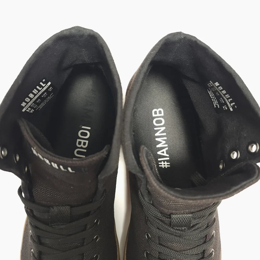 Nobull Mens Hightop Shoes Trainers Size 10.5 Canvas Black - Picture 5 of 7